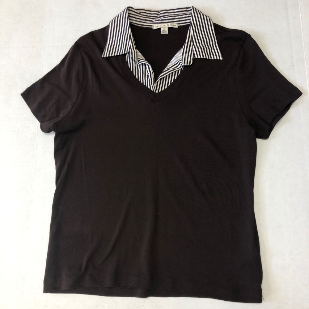 Carolyn Taylor Brown Shirt with Collar